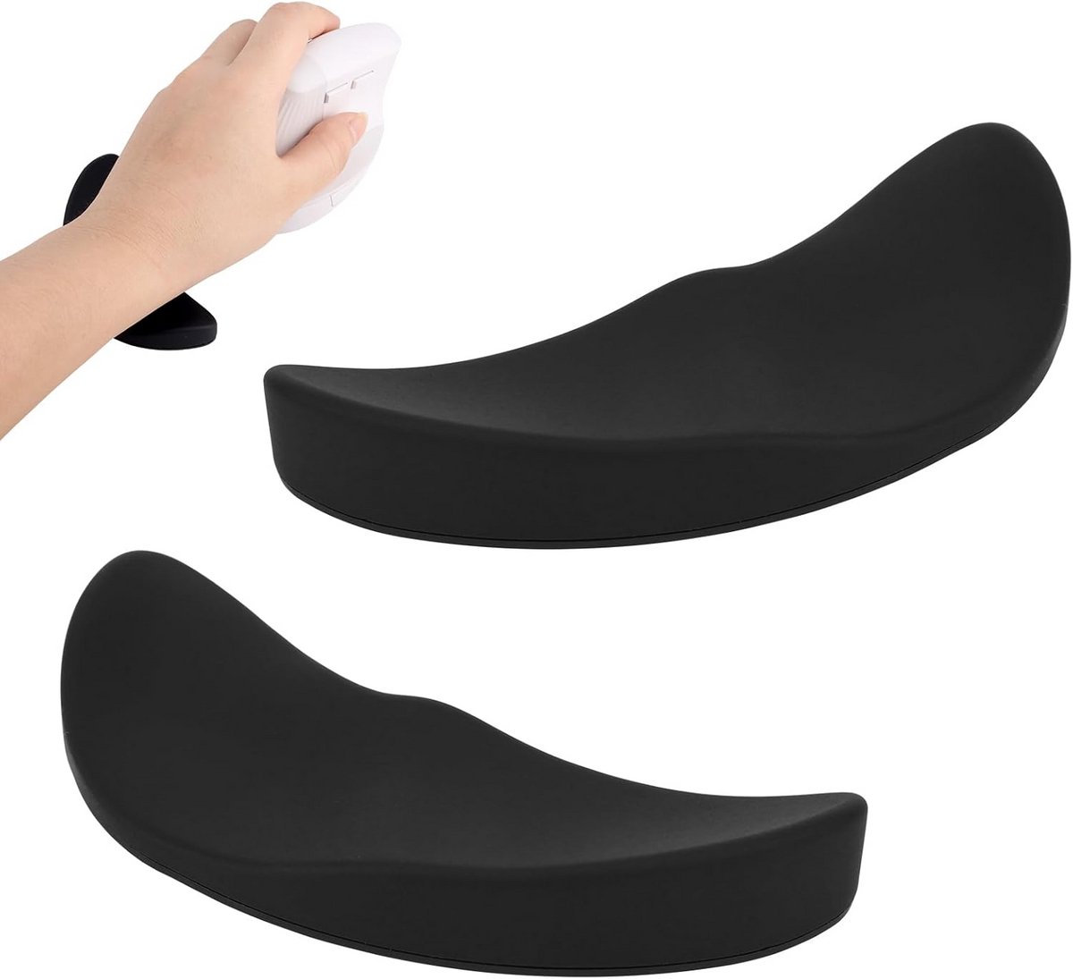 Ergonomische Polssteun voor Muis - Set van 2 - Zwart