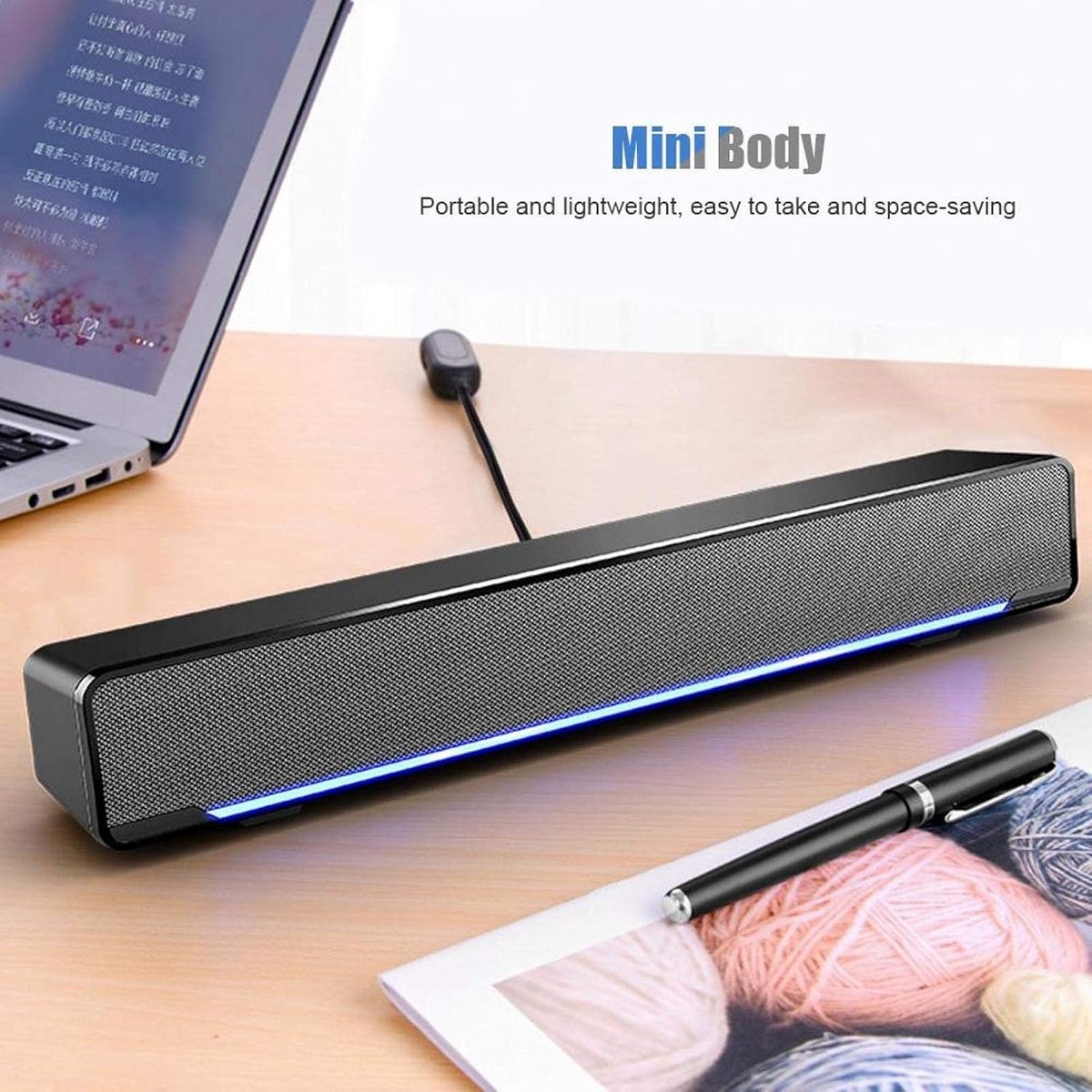 Bedrade USB Soundbar 3D Stereo Surround Geluid voor Laptop - afbeelding 2