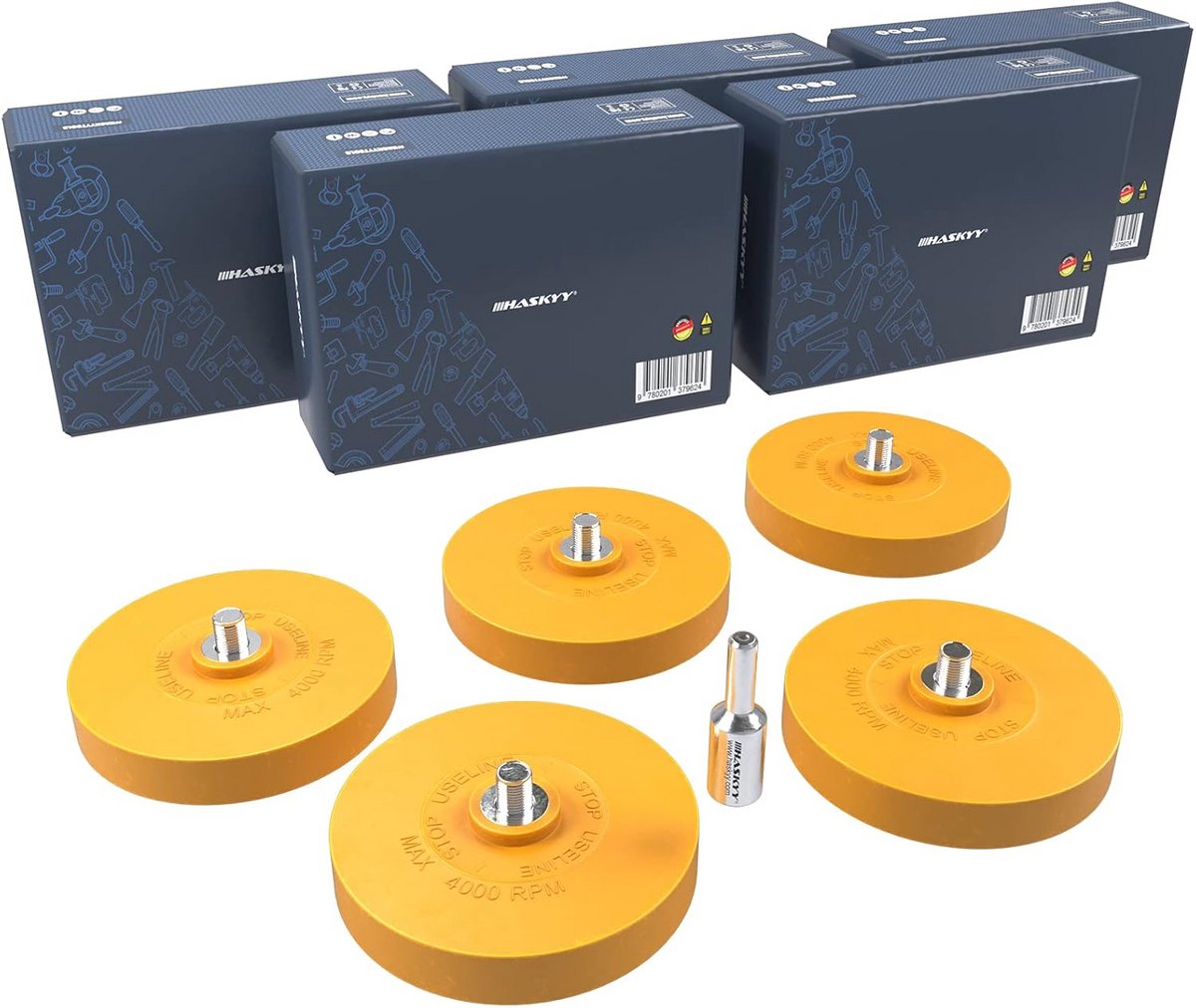 5x Folie Gum Set met Adapter voor Verwijderen Stickers en Lijmresten - Auto & Motor