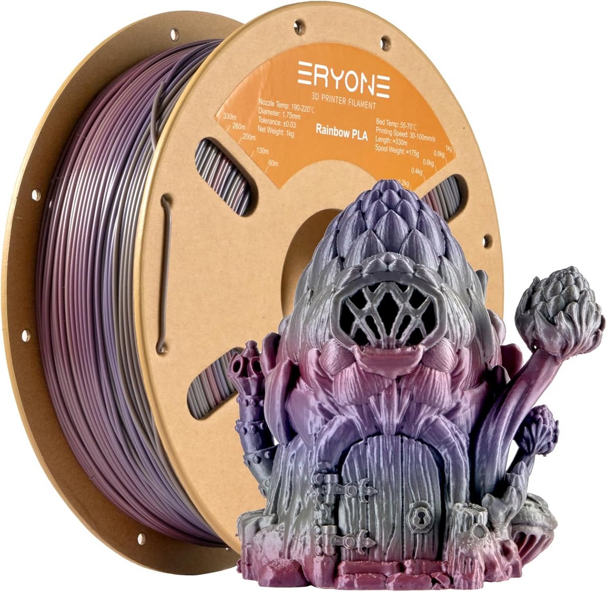 Zijde Regenboog PLA 1.75 mm 3D Printer Filament 1kg - Hoogwaardige Kleurwisseling zonder Klontjes