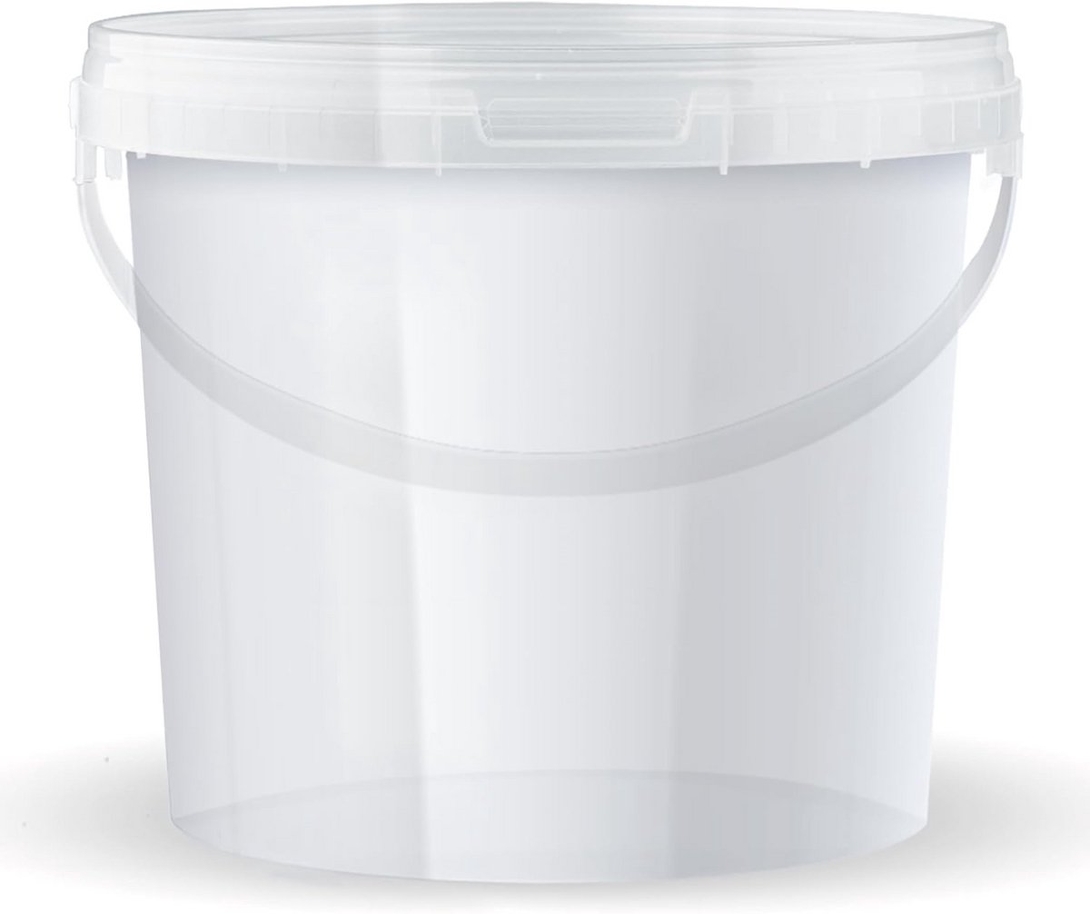 Transparante Plastic Emmer met Deksel 5 Liter, Voedselveilig en Lekvrij