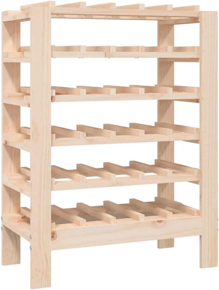Houten Wijnrek voor 36 Flessen - Stevig & Sfeervol - 61.5x30x82 cm