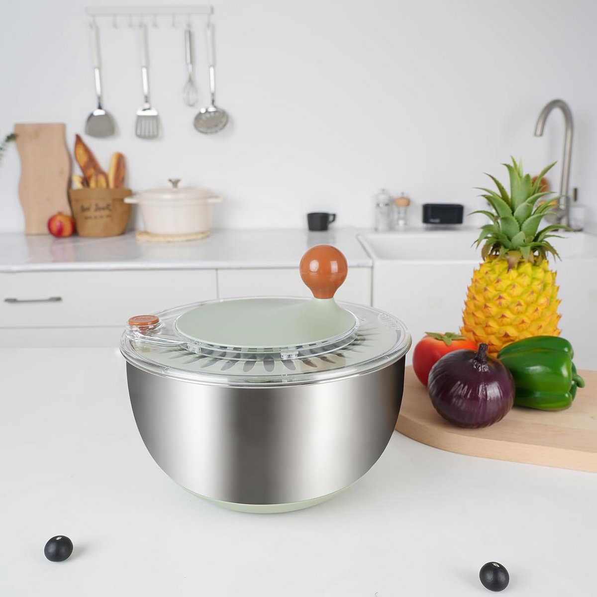 Grote Saladeschudder RVS - 5.3L Groente- en Fruitdroger
