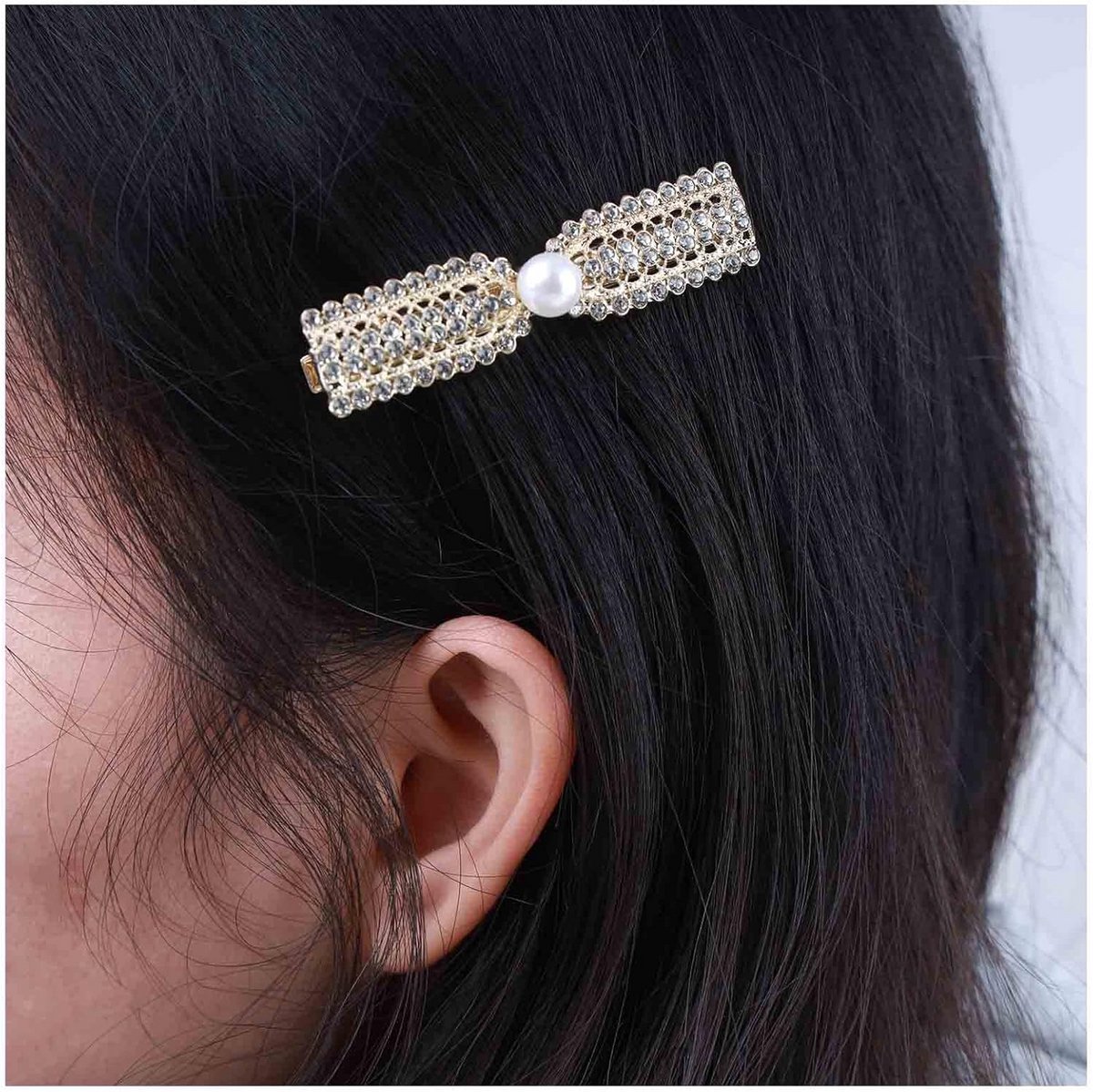 Vintage Haarclip met Kristal en Imitatieparels voor Dames