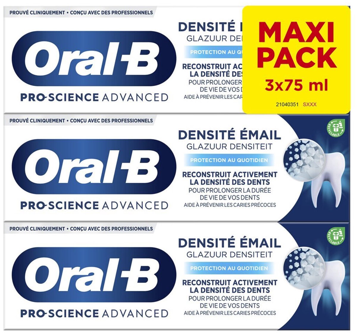 Oral-B Tandpasta Pro Science Advanced Glaze Density Daily Protection - 3x75 ml