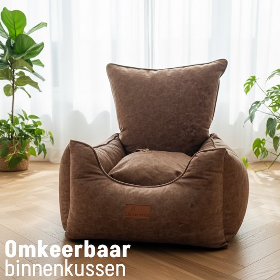 Panier de voiture pour chien Cee Cee - Panier de voiture très Luxe pour chien - Convient pour le siège arrière - Couverture pour chien - Convient également pour le siège passager - Marron - Céline