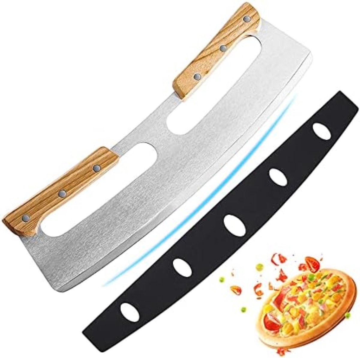 Professionele Pizzasnijder met Houten Handvat - 35 cm