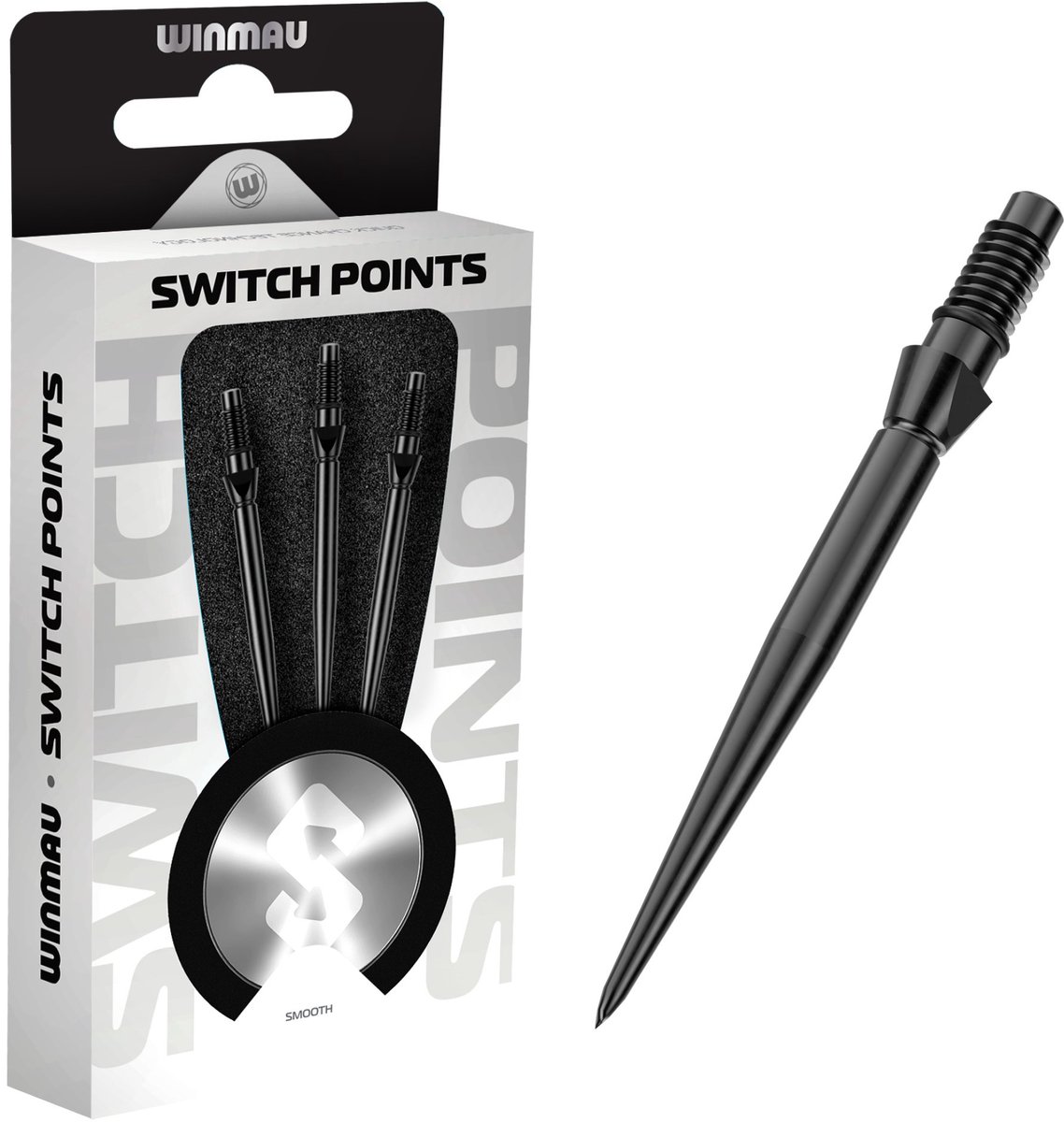 Winmau Switch Point Smooth Black 40 mm