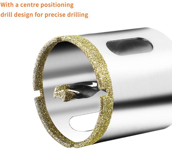 Flintronic diamantboor, 110mm diamant gatenzaag, met centrumboor, glasboor met diamant coating koolstofstaal, boorkroon tegelboor, voor glas, tegel/keramisch/marmer/kalksteen (blauw