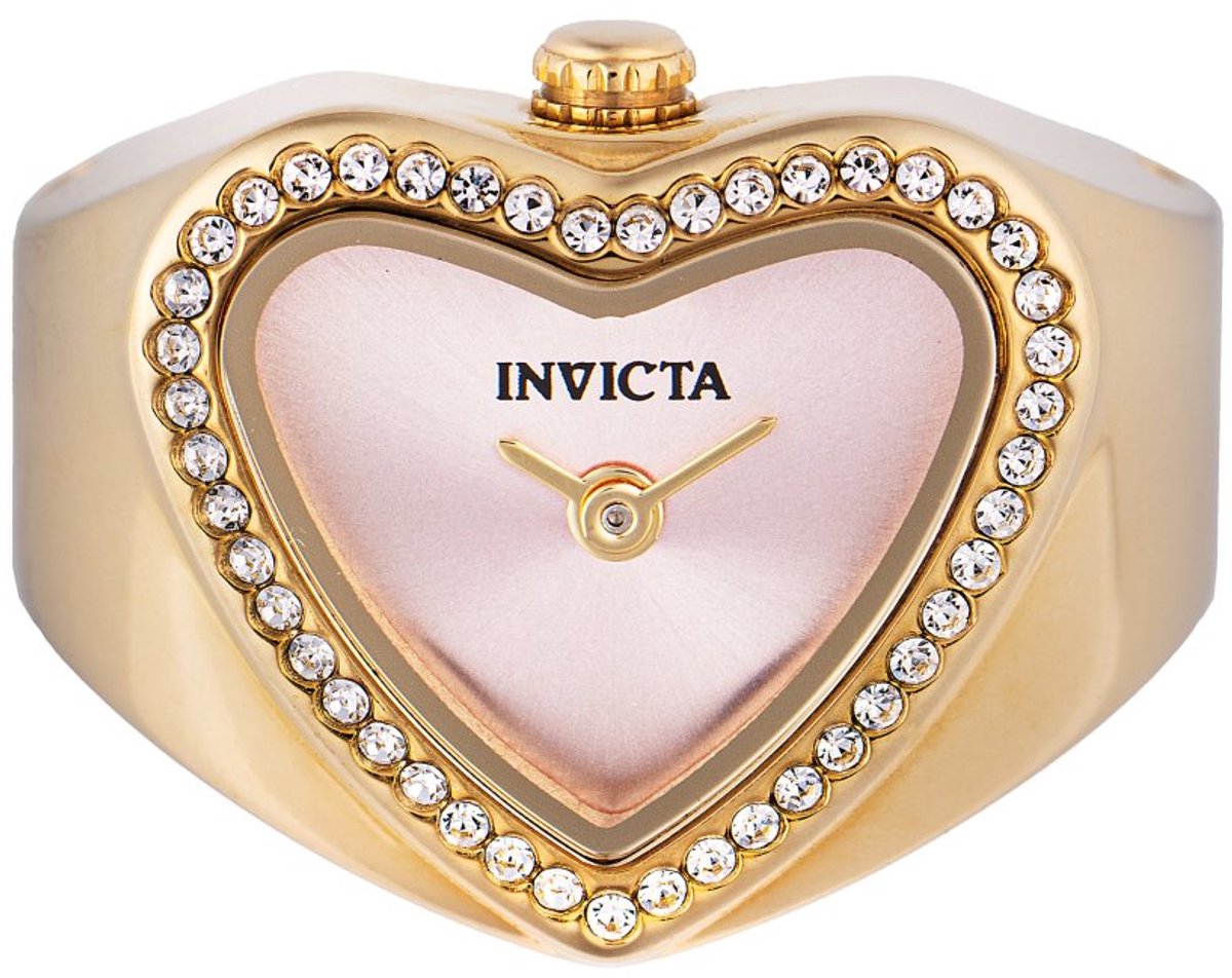 Invicta Mini 49575 Dames Horloge - Waterdicht - Analoog - Quartz Uurwerk - Roestvrij Staal met roze Wijzerplaat - 18mm