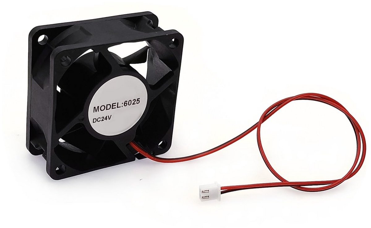 Mini Koelventilator 60x60x25mm DC 24V Brushless 3800RPM 6cm voor 3D Printer en Elektronica
