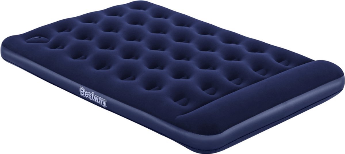 Bestway – Luchtbed – Twijfelaar – 137×191×28 cm – Blauw – Met Ingebouwde Voetpomp - Luchtbed - Camping - Buiten - Comfort - Voetpomp