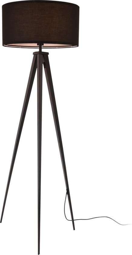 Vloerlamp Faro staande lamp 153 cm tripod E27 zwart | bol.com