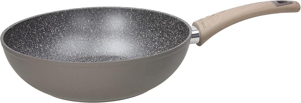 Eco Wok 28 cm voor Alle Warmtebronnen Inclusief Inductie