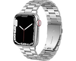 Casemania Watch Bandje Geschikt voor Apple Watch SE 2e & 1e Generatie (40mm - 2022 & 2020) - Zilver - Verstelbare RVS Metalen Horlogenbandje - Stainless Steel SmartWatch Strap