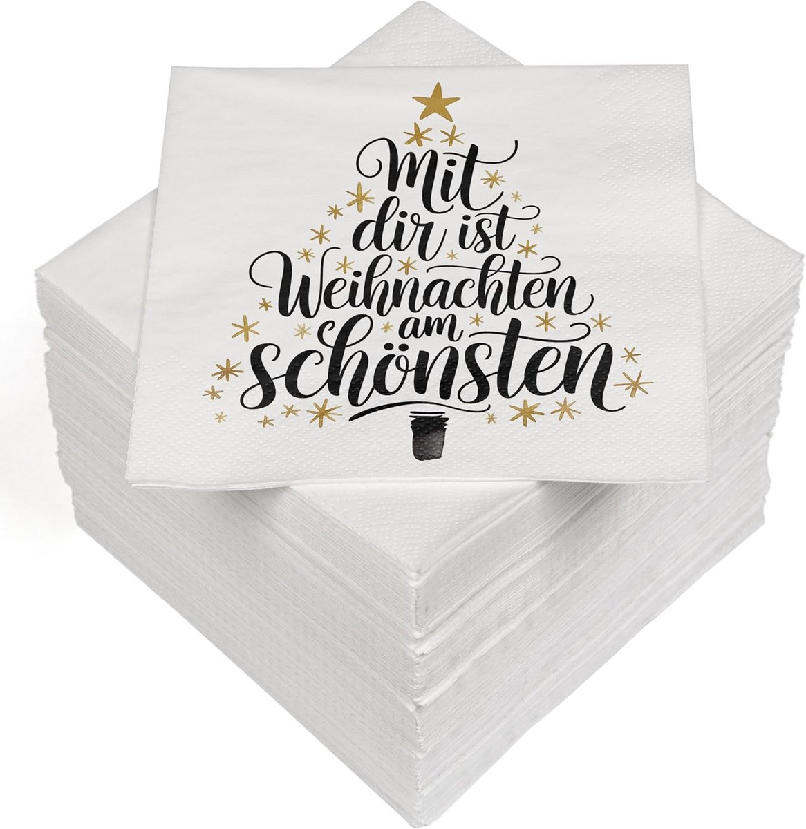 100 Kerstservetten 3-laags, 33x33 cm - Feestelijke Servetten voor de Tafel