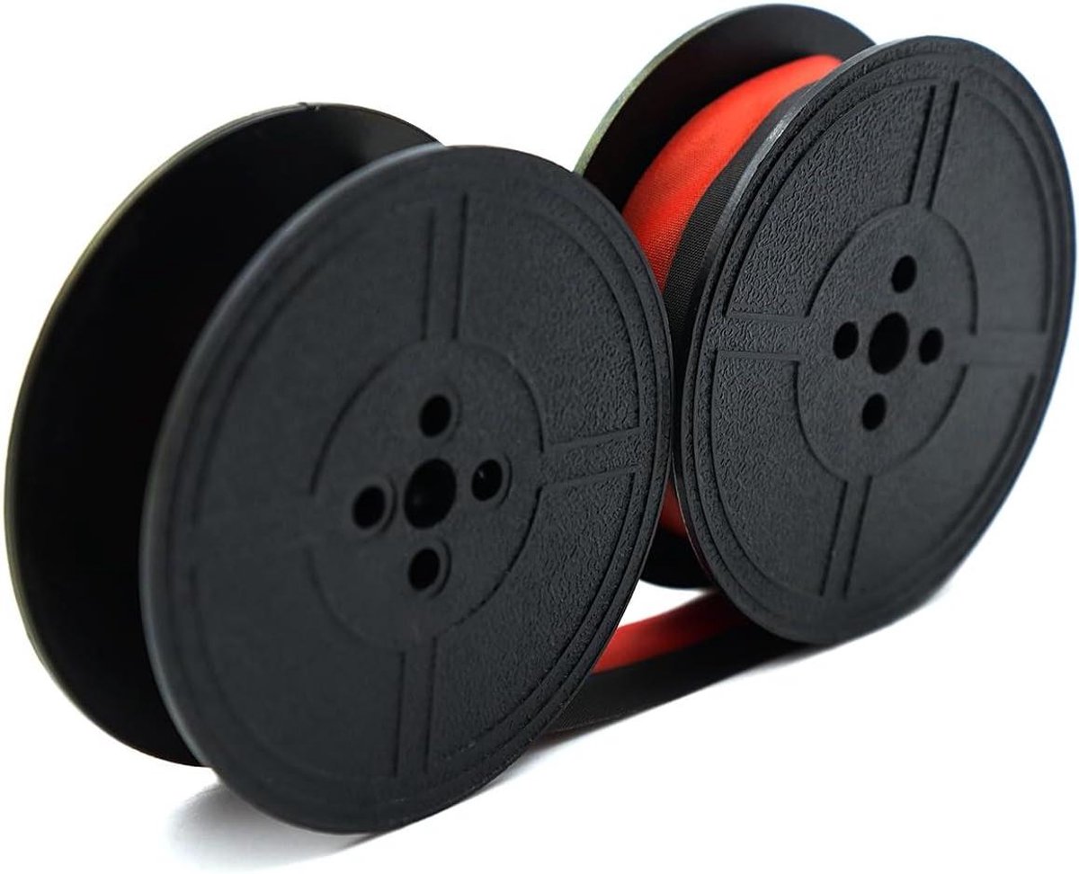 Typemachine Lint - Dubbele Spool - Geschikt voor Brother ROVER Olympia - Oude Mechanische Typemachine - 2 Rol Lint - Sterke Kwaliteit - Zwart - Vervangend Lint - Blauw of Rood Model