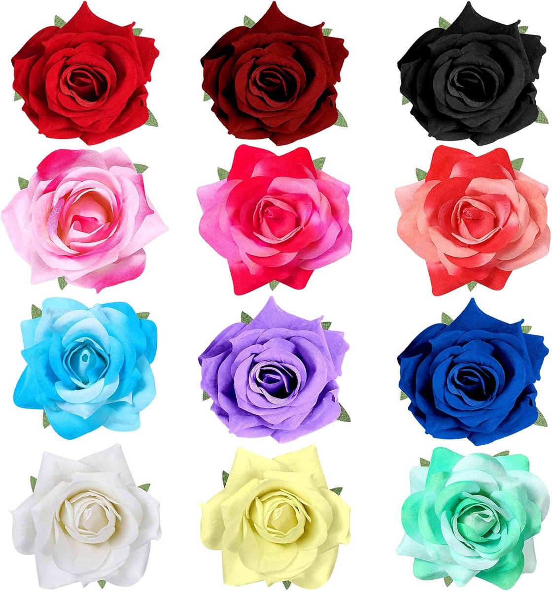 12 Stuks Rozen Haarspeldjes Bloem Haaraccessoires Mexico Thema Feestversiering