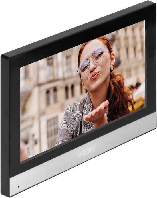 4-Draads Video Intercomsysteem met 7 inch Full HD Touchscreen - Deurbel met Camera - Zwart en Zilver — afbeelding 2