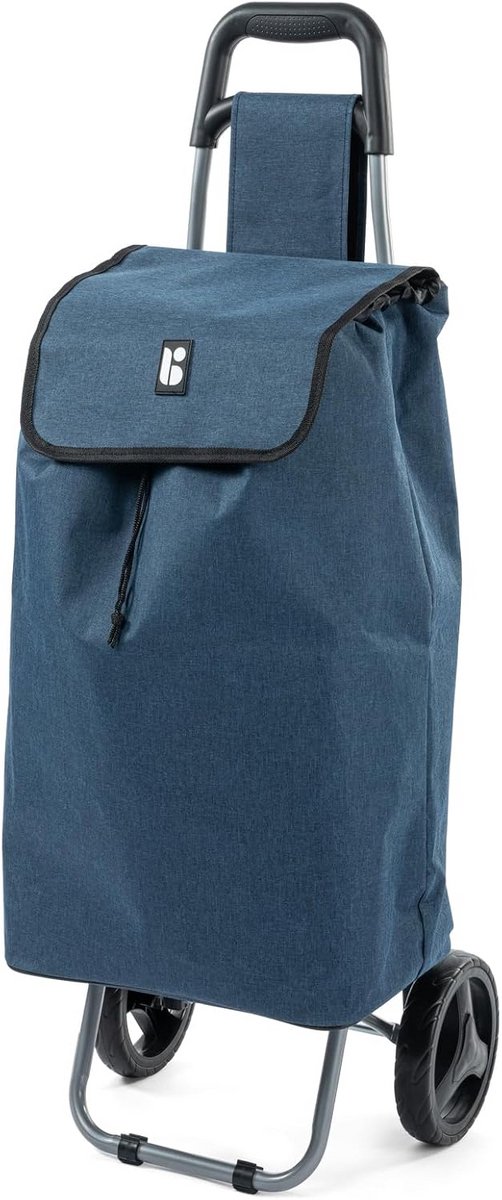 Opvouwbare Boodschappentrolley Blauw - Lichtgewicht en Waterdicht Winkelwagentje