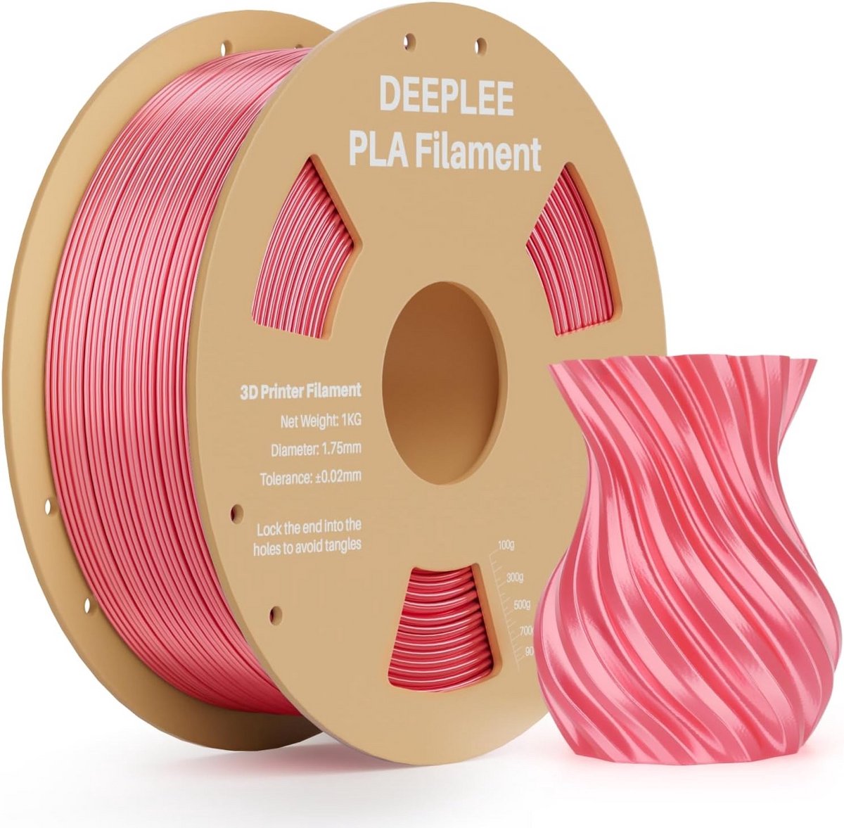 Zijdeachtig Glanzend PLA 3D Printer Filament 1.75mm Koraalroze 1kg - Hoge Nauwkeurigheid