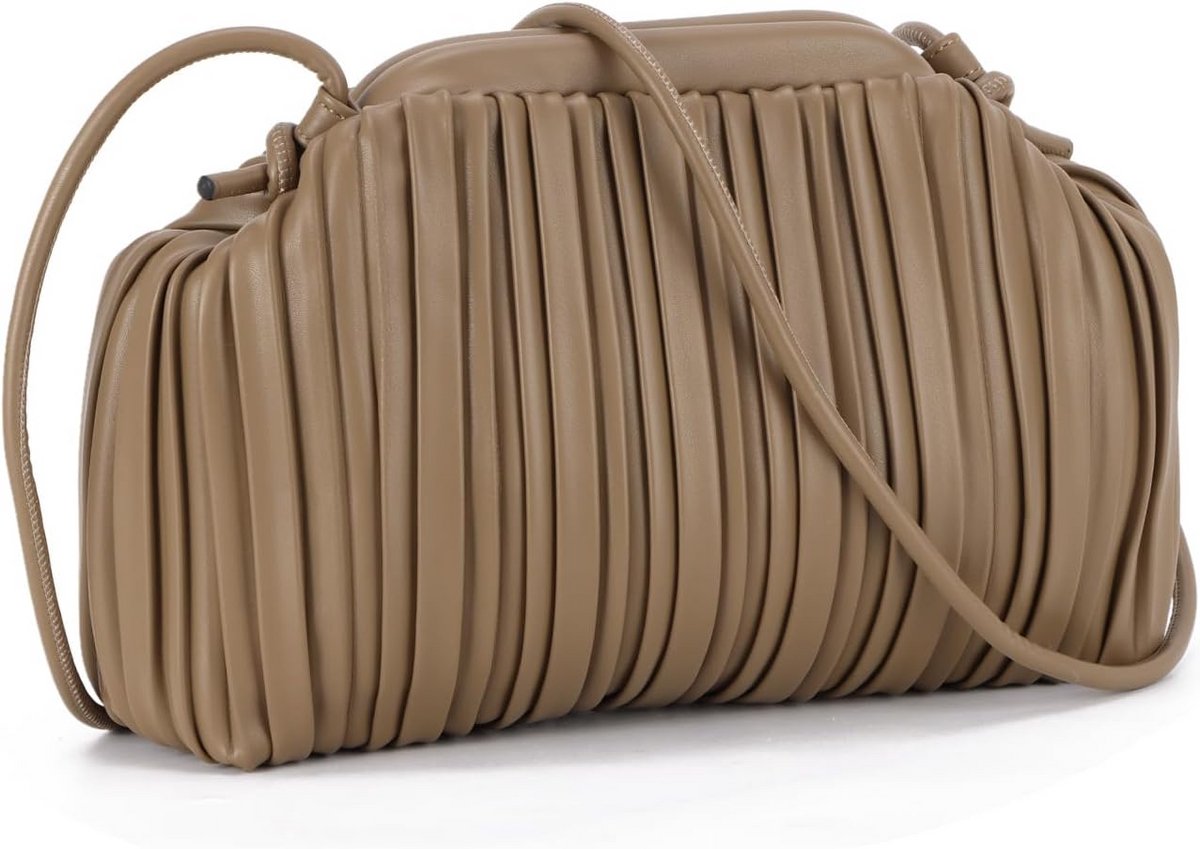 Chic Cloud Handtas voor Dames met Ruches en Afneembare Schouderriem