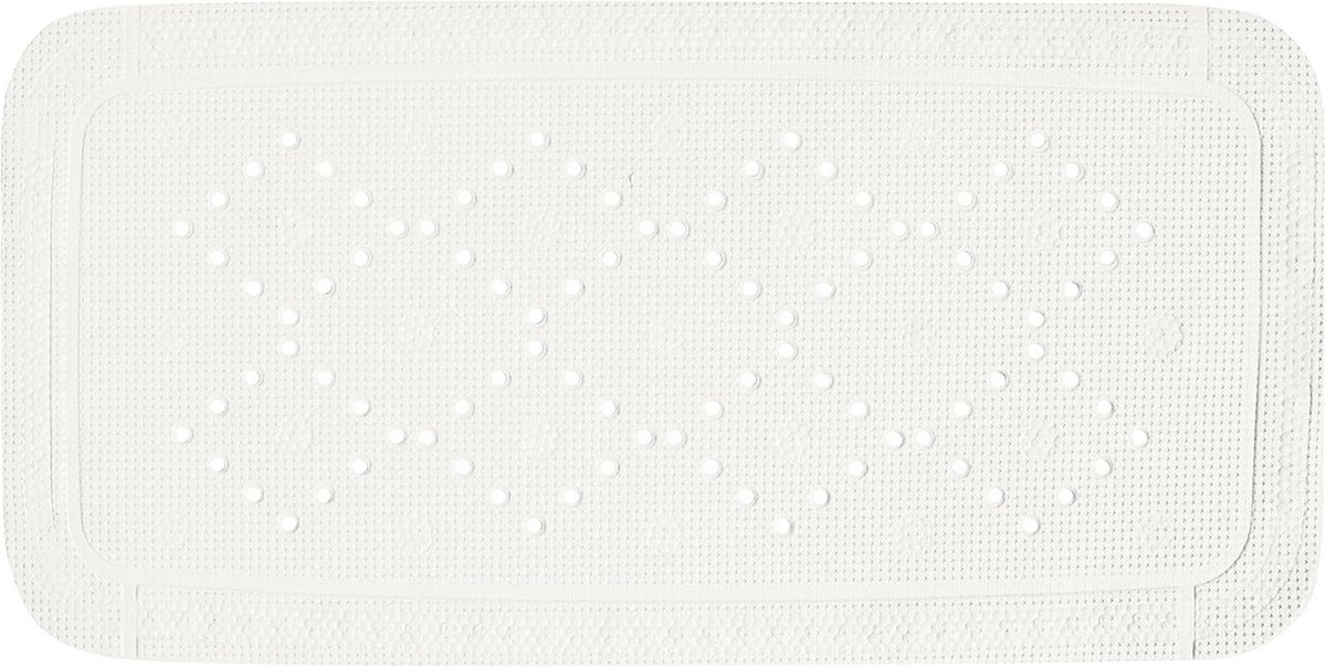 Antislip Badmat met Zuignappen en Drainagegaten - 91 x 36 cm - Wit