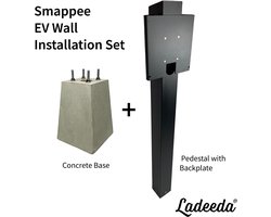 Ladeeda Installatie Set voor Smappee EV Wall | RVS Pedestal + Betonsokkel | Complete Kit | 25 Jaar Garantie