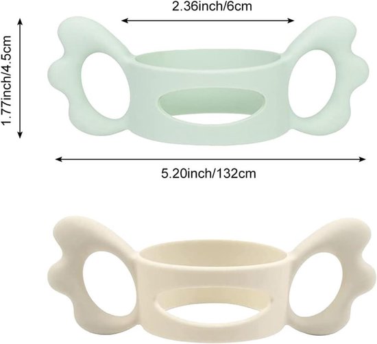 Siliconen Babyfles Handgrepen - Babyfles Houder - Ergonomisch Design - Meer dan 5 cm Buitendiameter - 2 Stuks - Voor Kleine Handjes - Universeel Geschikt - Diverse Kleuren — afbeelding 3