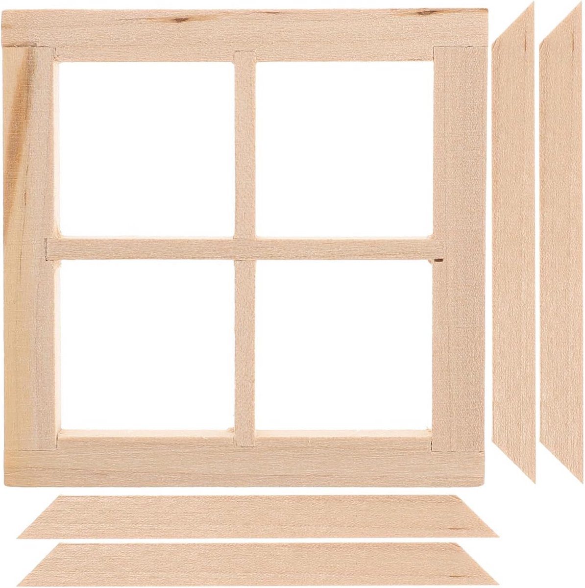 Miniatuur Houten Raam Onbewerkt voor 1:12 Poppenhuis DIY