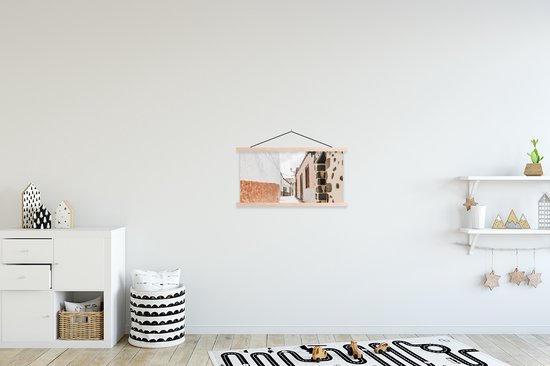 Support pour affiches avec affiche 60 x 30 cm - Affiche scolaire - Été - Maison - Oranje - Affiche textile - Lattes vierges