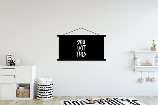 Porte-affiche avec affiche - Affiche scolaire - Proverbes - Citations - You got this - 150x75 cm - Lattes noires