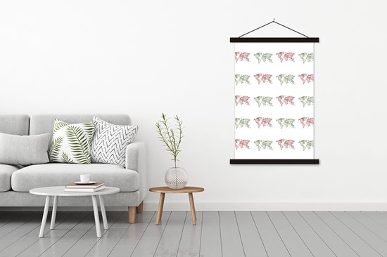 Décoration murale - Cartes du monde - Gabarit - Rose - Vert - Affiche scolaire - 120x180 cm