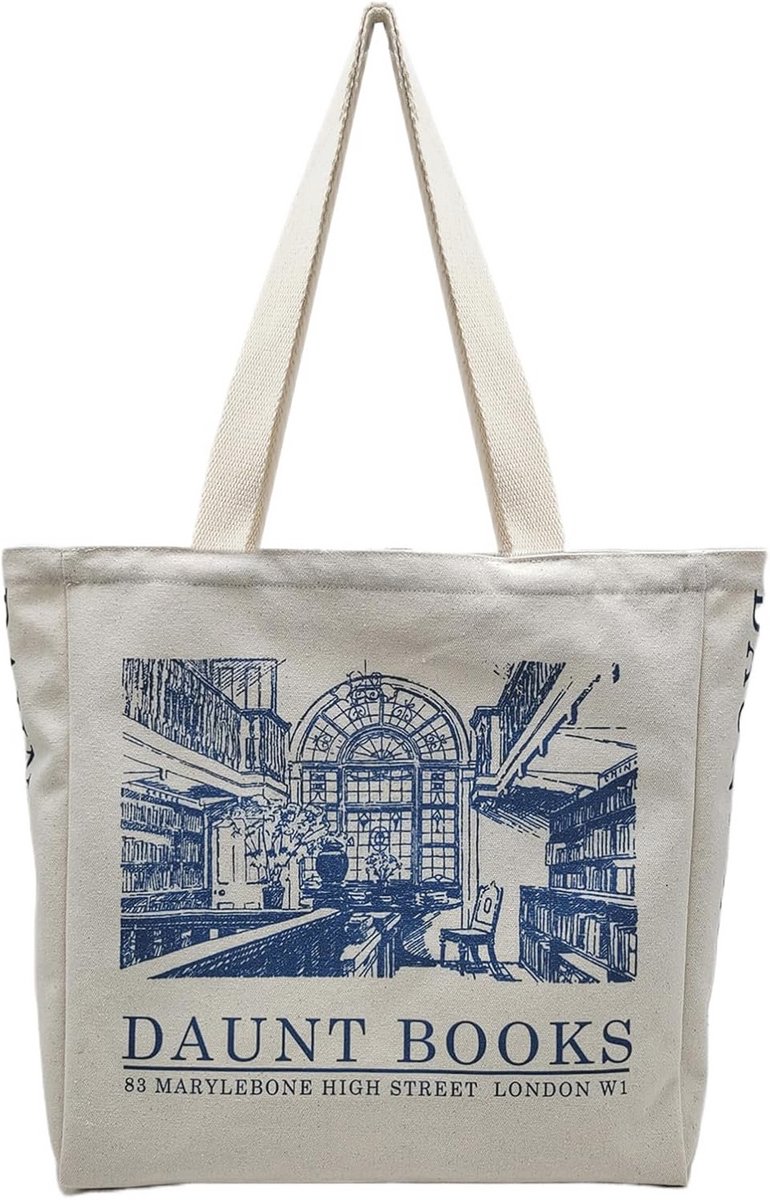 Tote Bag Dames - Vintage Print Schoudertas voor Winkelen en School