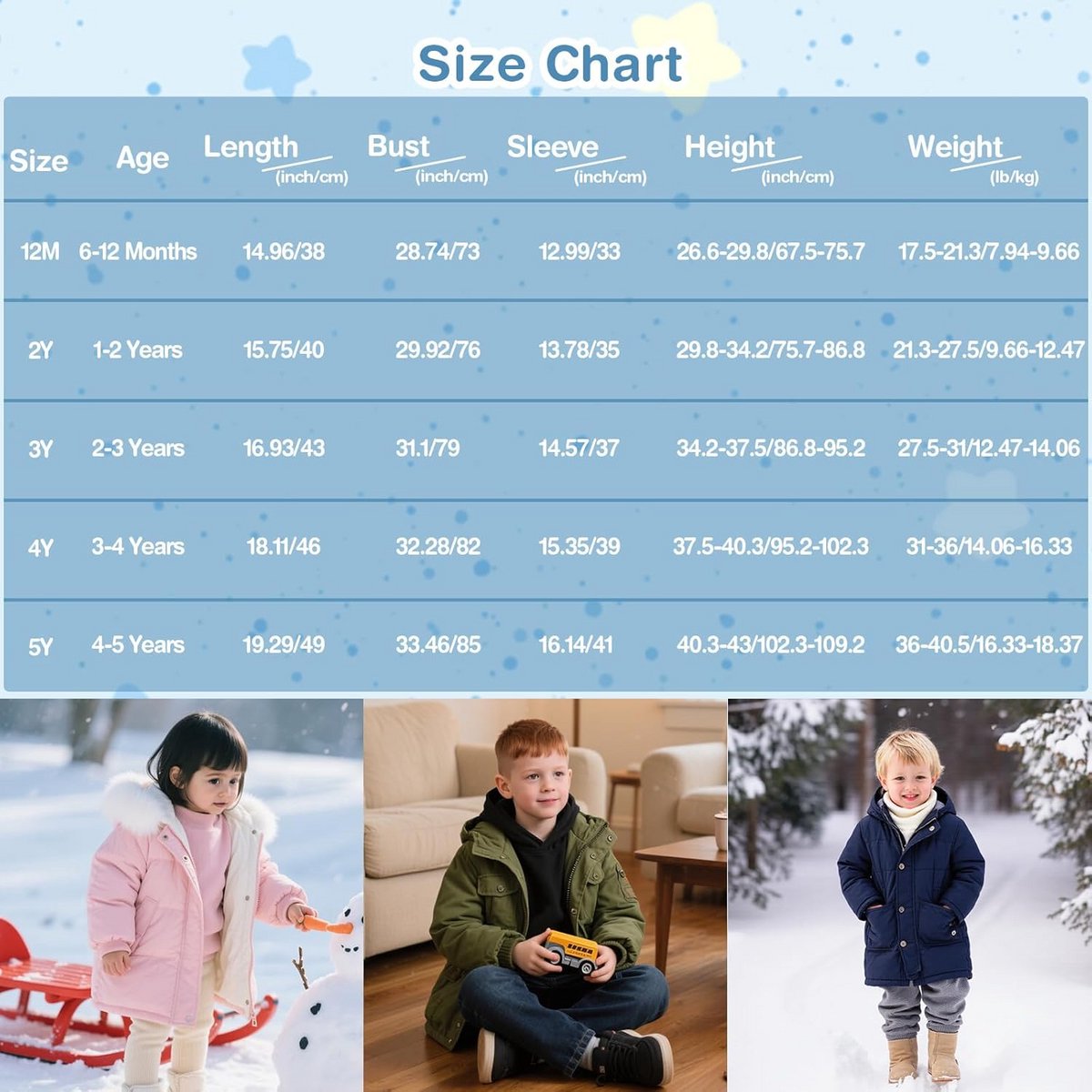 Winterjas met capuchon voor baby's in dinosaurus-design - Thermo-fleecevoering voor 6 maanden tot 5 jaar