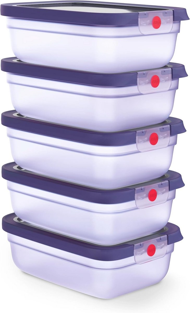 Meal Prep Containers Set 5x1.2L Lekdicht Stapelbaar Vaatwasmachinebestendig