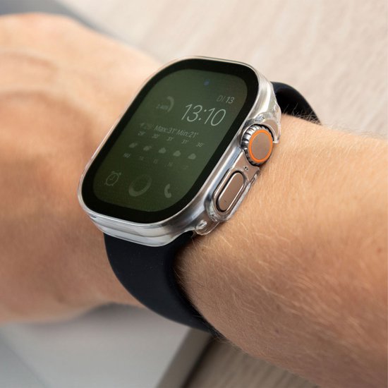 Screen protector - Geschikt voor Apple Watch Ultra / Ultra 2 / Ultra 3 - 49 mm - Full Cover Hard Case / Beschermend Hoesje - Transparant
