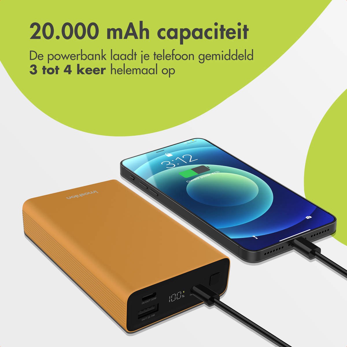 Imoshion Powerbank 20000 mAh 30W Snellader Goud - afbeelding 3