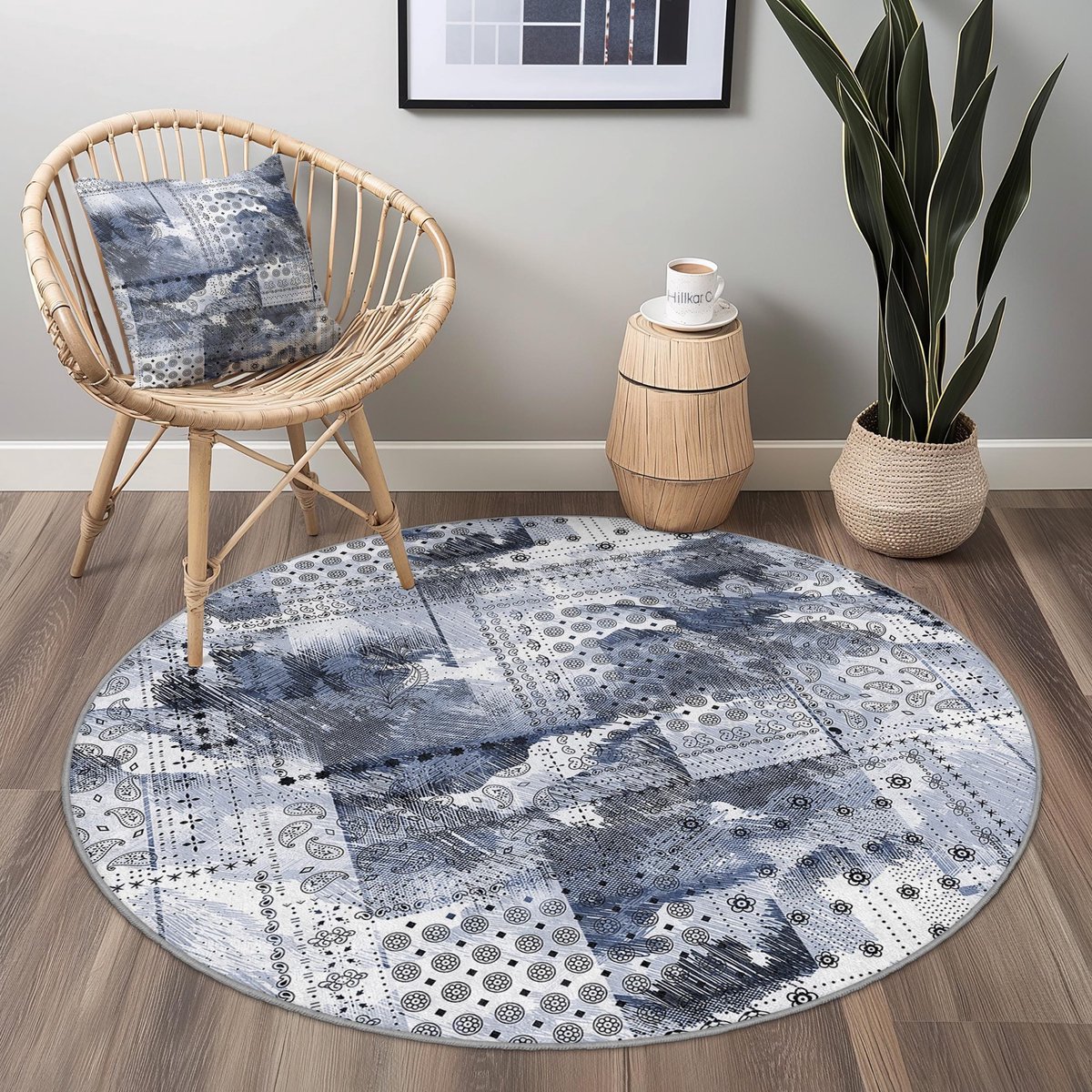 Mila Home - Tapijt Vloerkleed Rond - Wasbaar - Antislip - OEKO-TEX Gecertificeerd - Voor W
