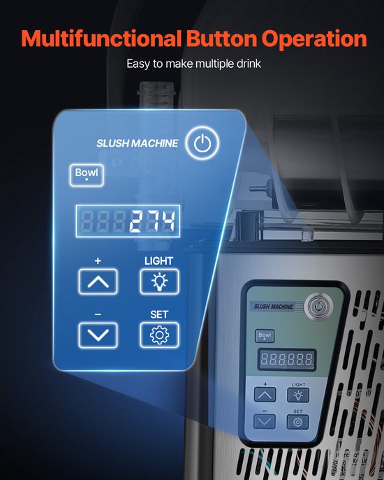 4l Slushmachine, enkele Tank Bevroren Drankmachine, 16-Kops Roestvrijstalen Margarita Smoothie Machine voor Thuis, Feesten, Restaurants, Cafés en Bars van Merkloos — afbeelding 4