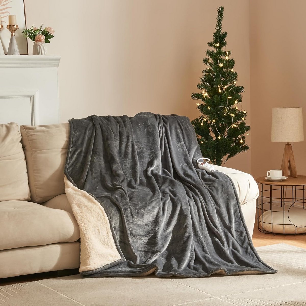 Elektrische warmtedeken 200x150 cm met 10 warmtestanden en timer