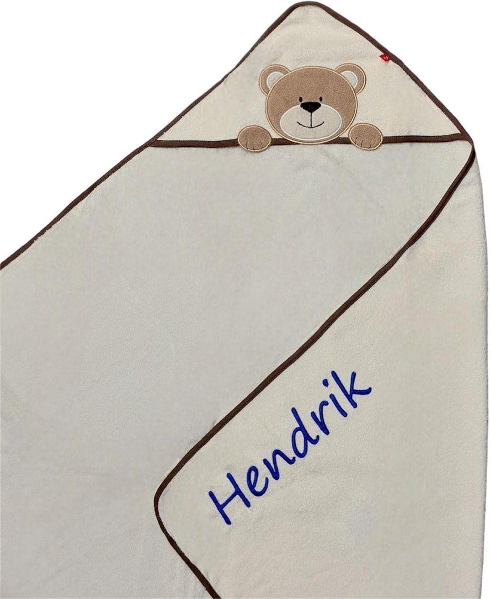 Zachte Katoenen Baby Handdoek met Capuchon en Naamgravure