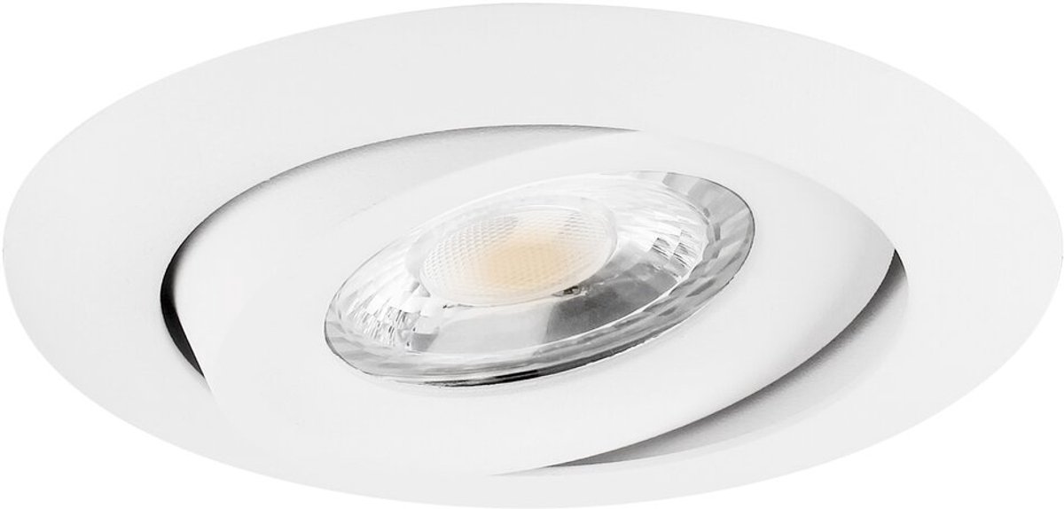 Verona - Inbouwspot Wit Rond - Kantelbaar - 1 Lichtpunt - Ø 82mm - Curved