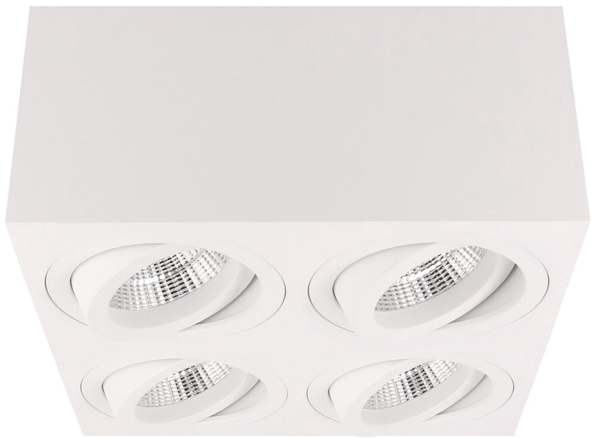 Yphix Palermo Opbouwspot - Vierkant - 4 Lichtpunten - Kantelbaar - 160x160mm - Wit