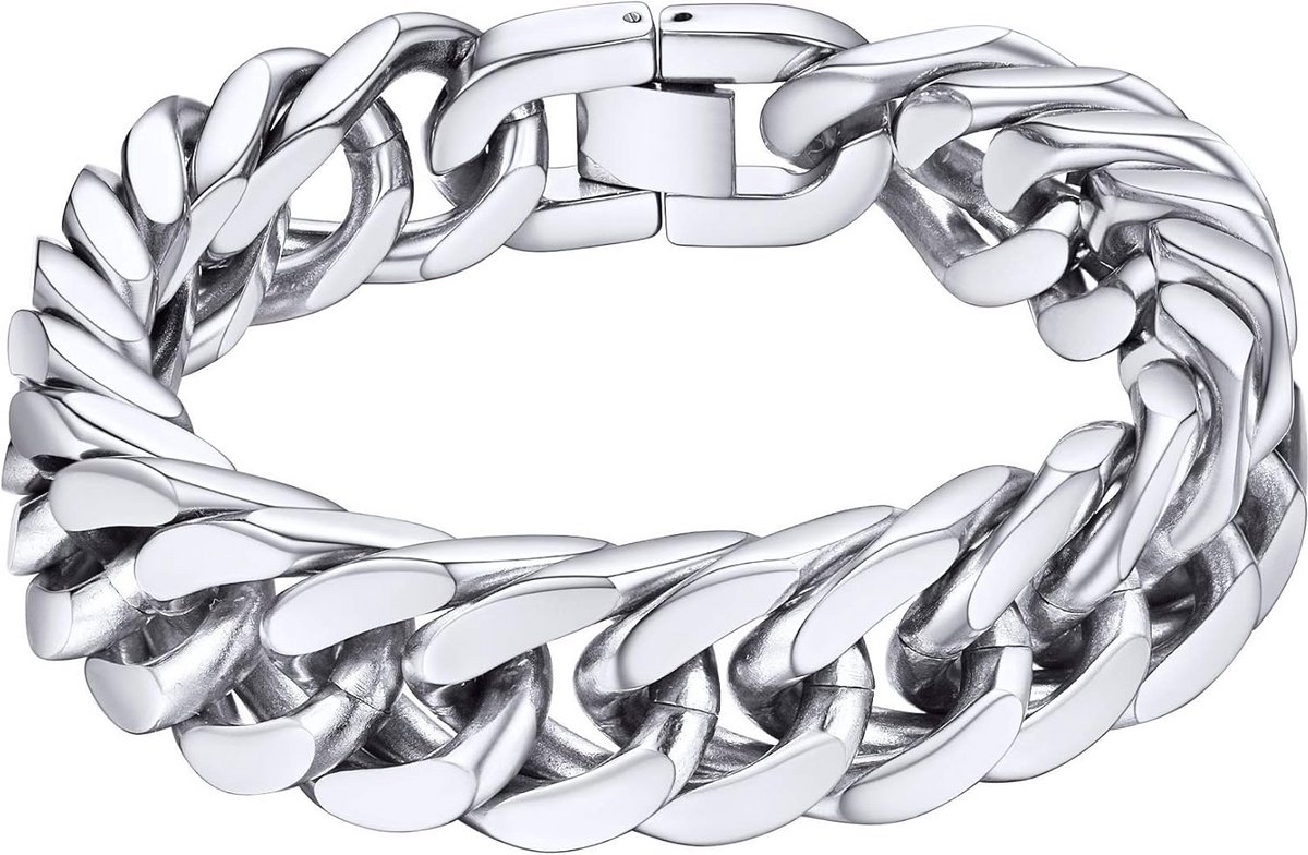 Roestvrijstalen Pantserarmband Heren Schakelarmband Curb Miami Stijl Cadeau
