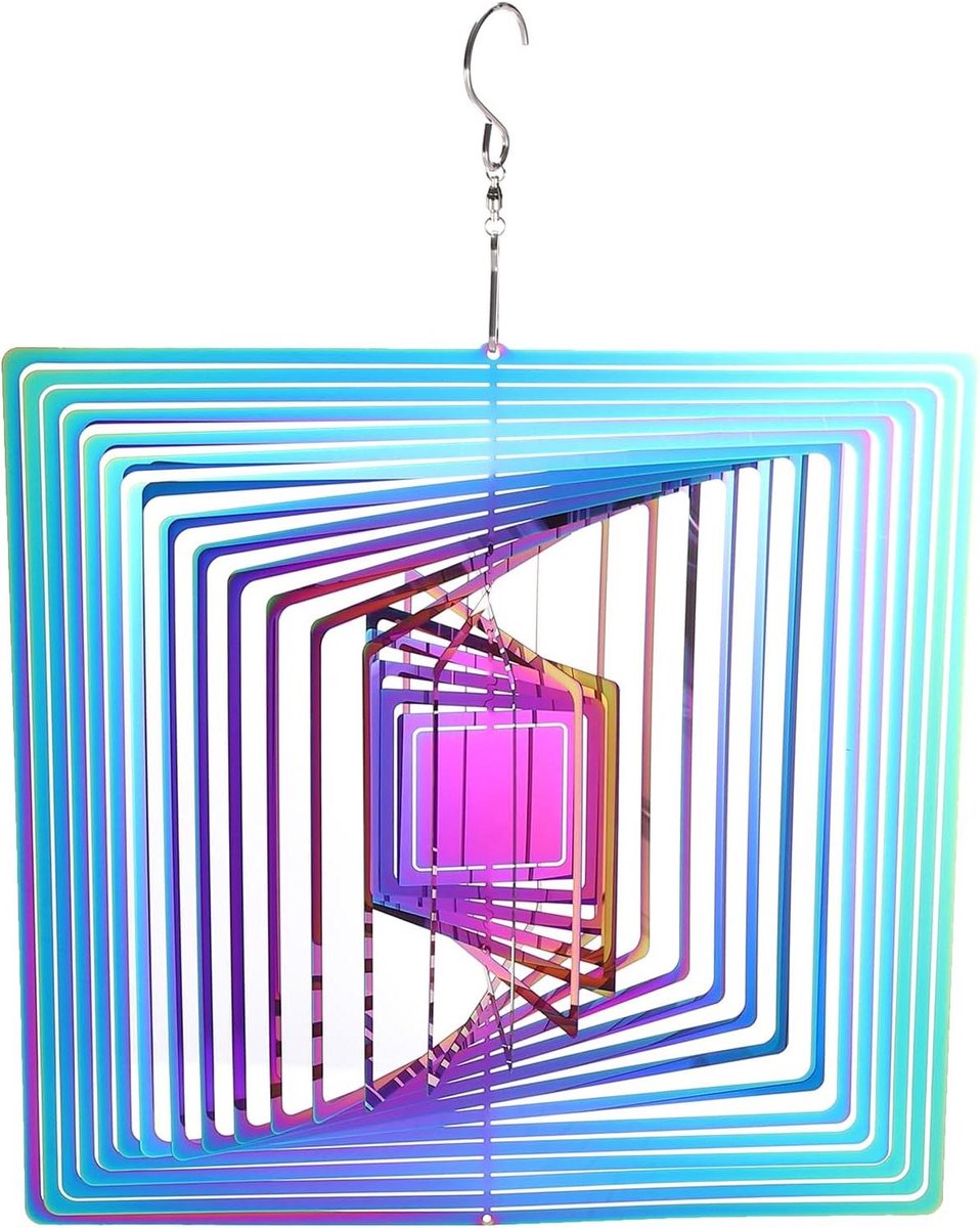 VVGoods - Hartvormig windrad met reflectoren van roestvrij staal voor buiten decoratie met metalen vogels - 24 cm x 33 cm