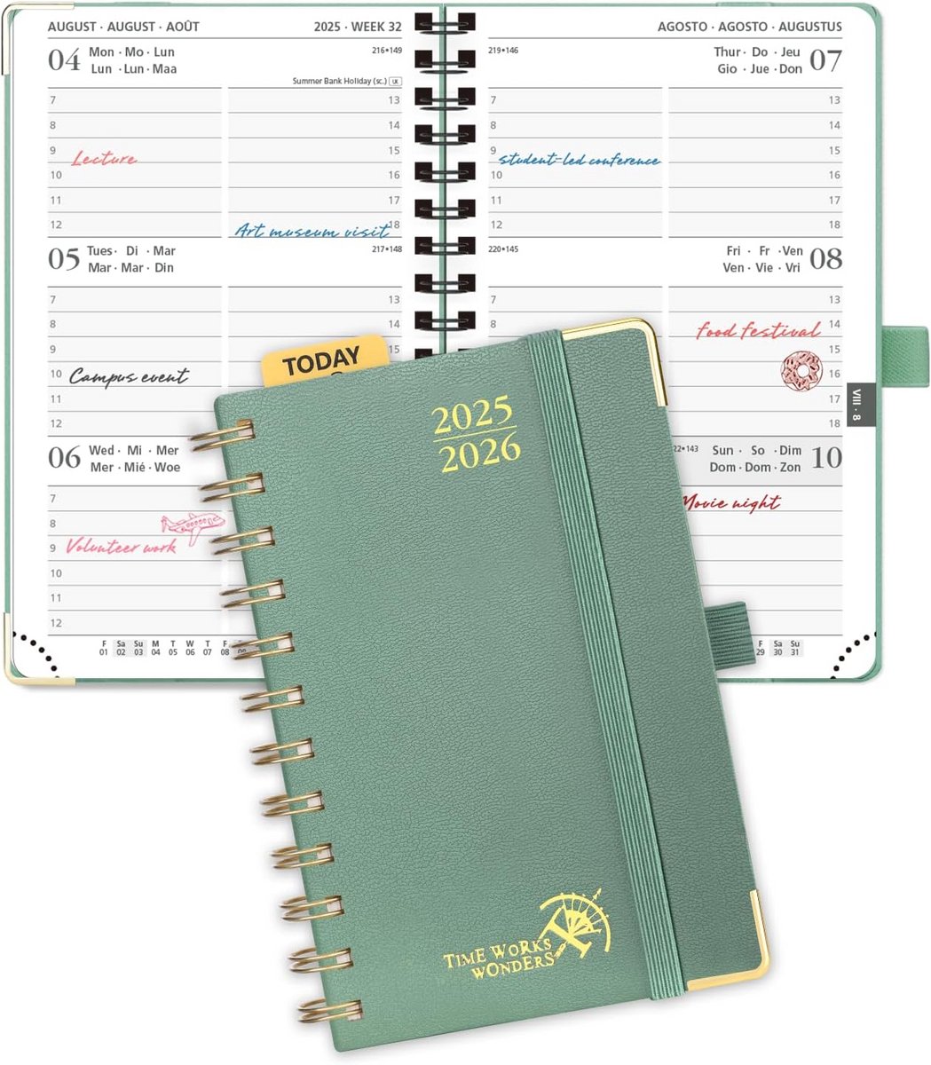 Weekplanner 2025-2026 – Vertical School Planner met Hard Cover