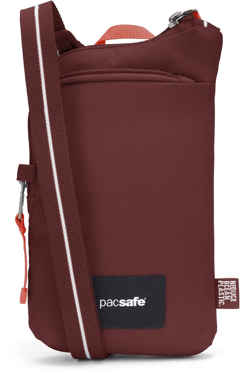 Pacsafe GO Tech Crossbody tas - 0.2L - RFID - Anti-diefstal - Festivaltas - Reistas - Rood