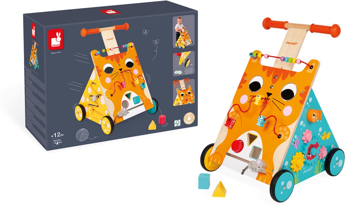 Janod - Multi-activiteiten loopwagen - Kat — afbeelding 12