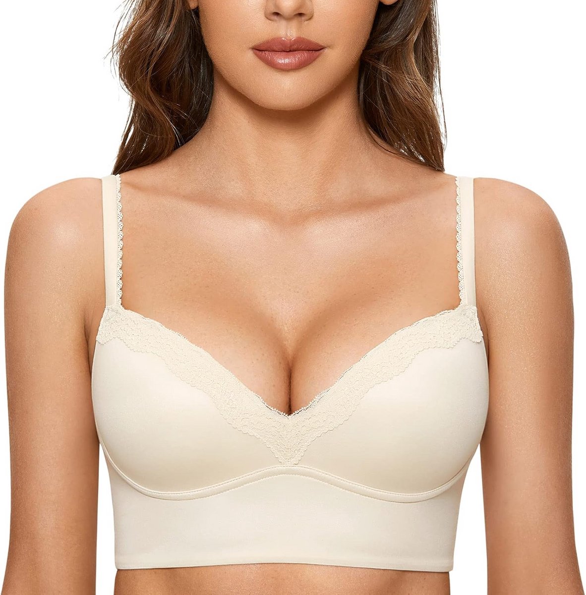 Kanten Bralette Push-Up Longline BH - Draadloze Gewatteerde Vrouwen Beha